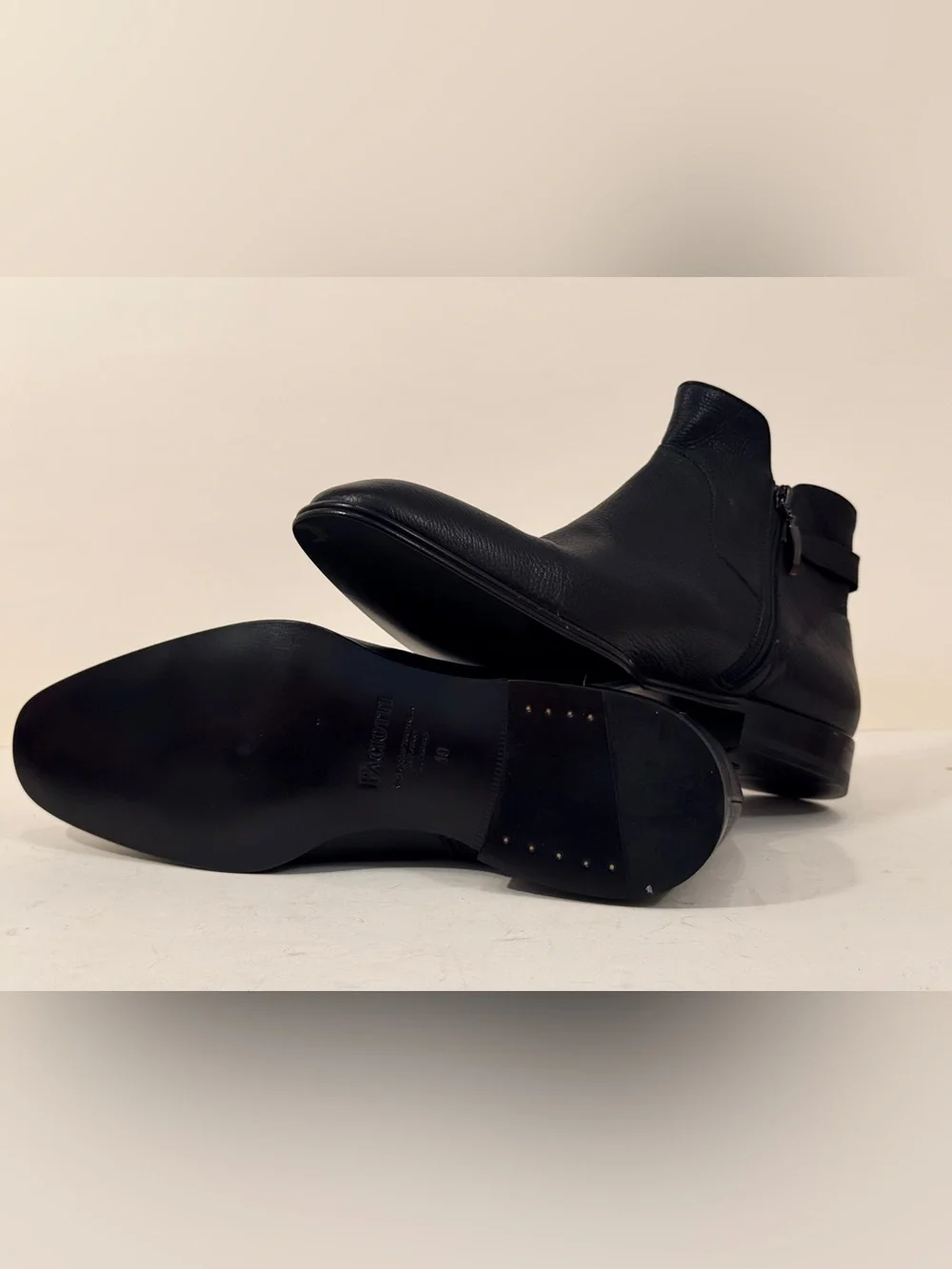 Cesare Paciotti Black Leather Dagger Ankle Boots 10 C NEW w/ Dust Bag Italy